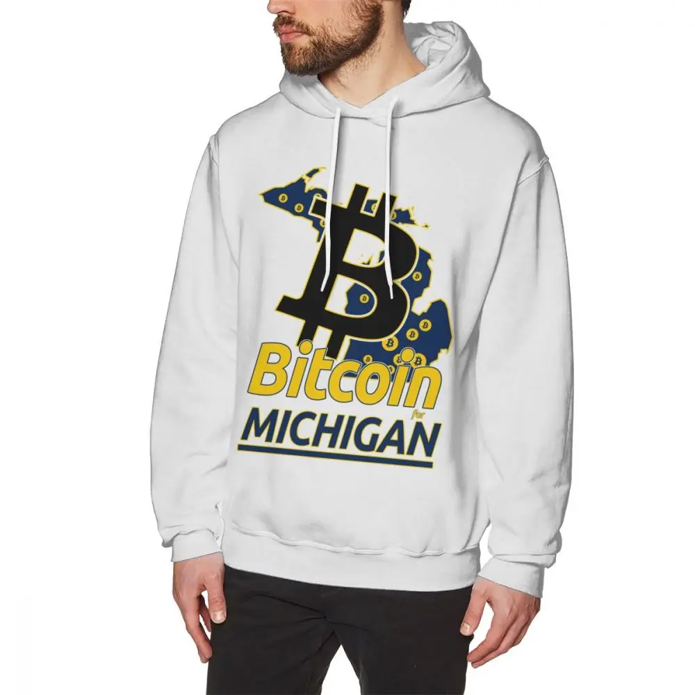 

Man's 3D Print Bitcoin For Michigan Long Sleeve Casual Streetwear For Man