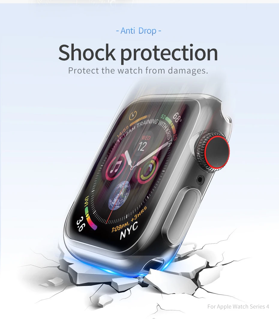 HOCO TPU оболочка для Apple Watch Series 4 44 мм 40 мм мягкий прозрачный чехол ультра тонкий прозрачный защитный чехол Защита Смарт-часы