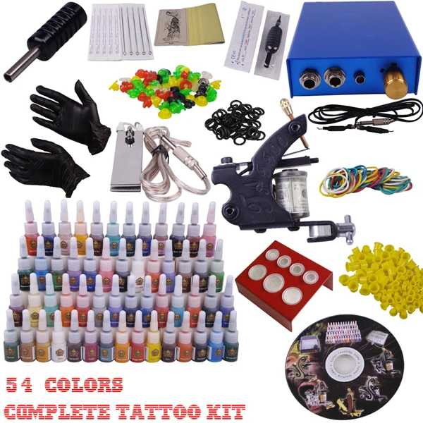 

Tattoo kit complete tattoo tool equipment high-grade machine Body Art kit 54color linksYLT-39