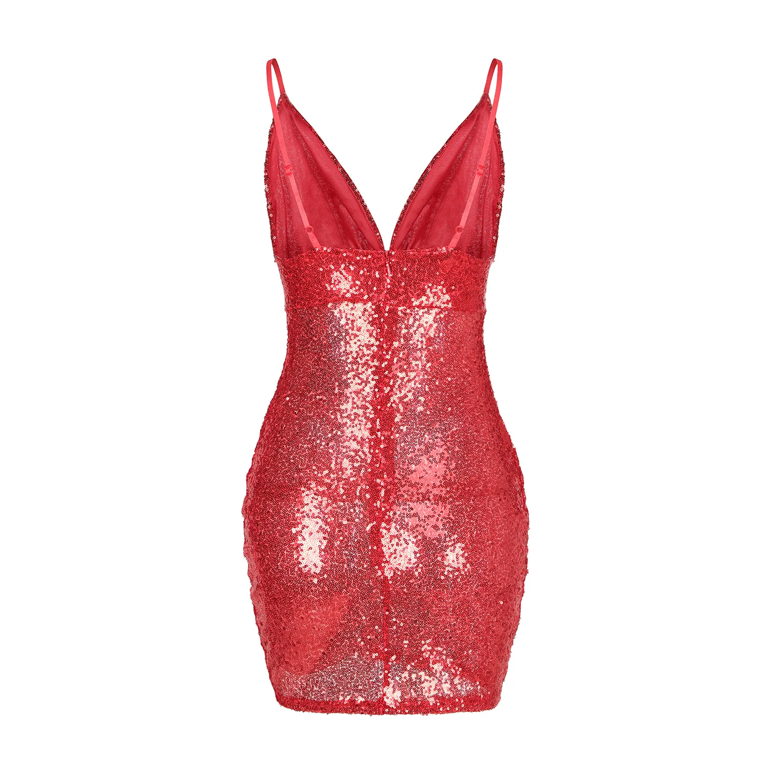 Новая красная Сексуальная Туника облегающее платье с блестками женское открытое без рукавов женское мини Клубное вечернее платье с блестками Сарафан