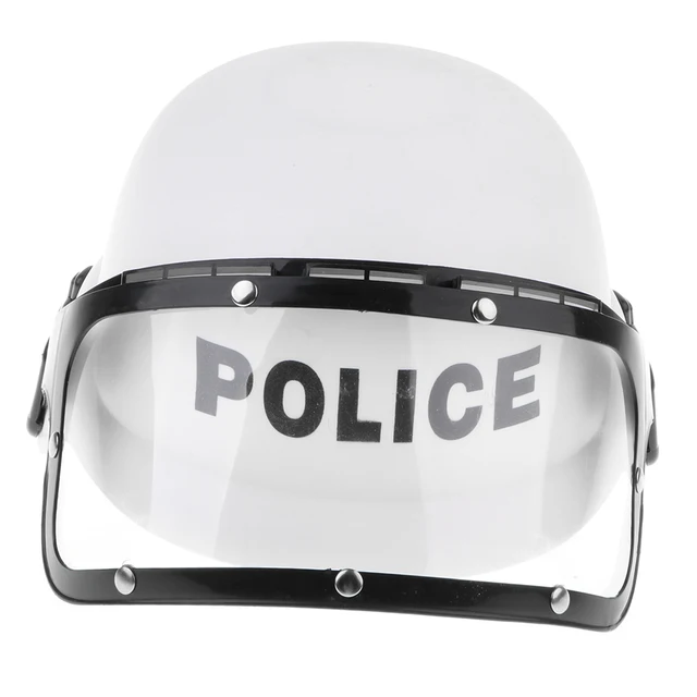 Cop Motorcycles Helmet With Movable Visor - Police Role Playing Boys Fancy Dress Costume Pretend Play Toy 1