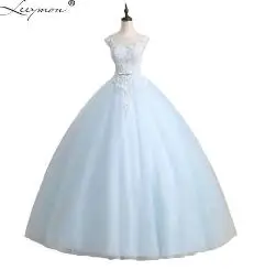 Leeymon бальное платье совок длинные кружева Quinceanera платье синий дешевые плюс размер Quinceanera платья ZY168 - Цвет: Многоцветный