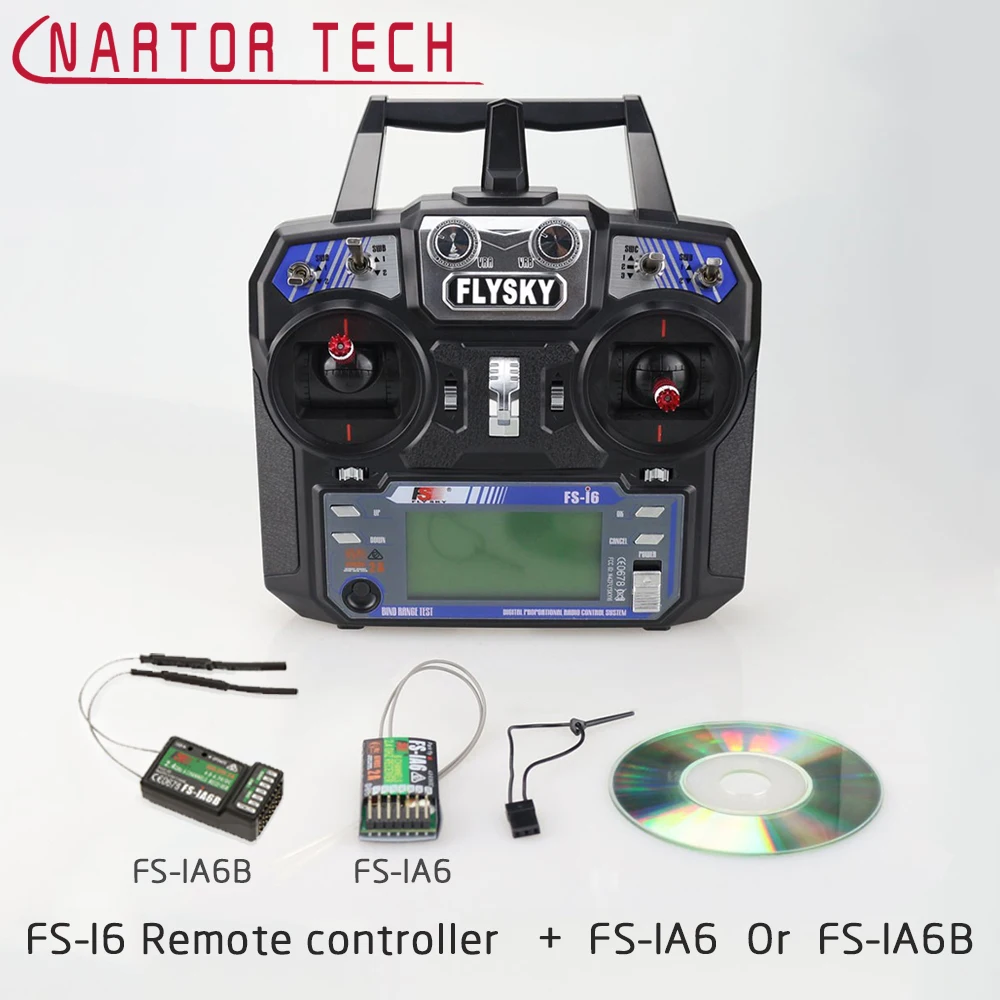 

Nartor Flysky FS-i6 2.4G 6ch RC Transmitter Controller FS-IA6/FS-IA6B 2.4G Dual Antenna RC Receiver For Helicopter Quadcopter dr