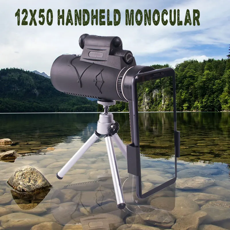 الصيد HD أحادي المهنية 12x50 المحمولة أحادي مع الليزر و مضيا تلسكوب astronomique