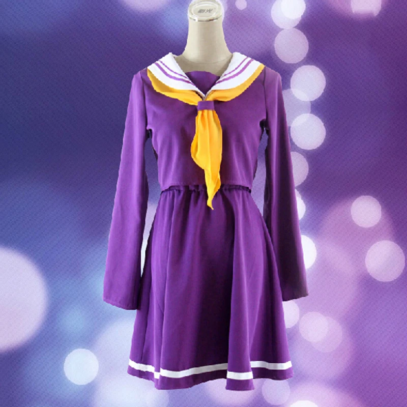 No Game No Life font b Cosplay b font Costume Sailor Style Shiro Cos Skirt Japan