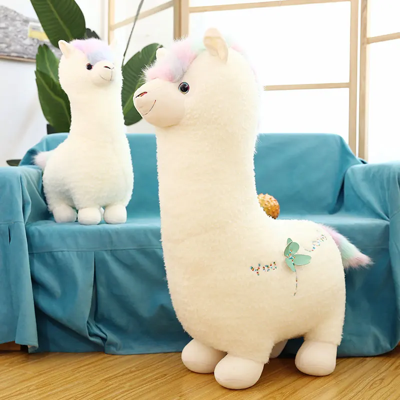 

Candice guo stuffed doll plush toy cartoon animal Alpaca Lama alpacos llama sheep Lucky clover soft cushion pillow baby gift 1pc