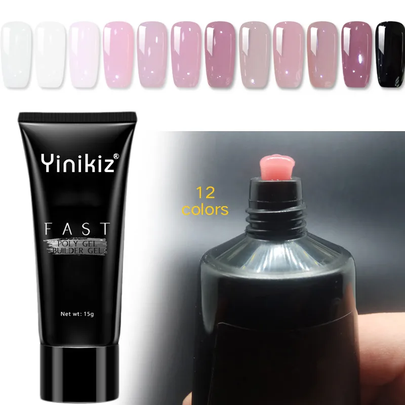 

Yinikiz Polygel Nails Acrylgel Acrylic Poly Gel Pink White Clear Crystal Acryl UV Builder Gel Tips Enhancement Slip Solution