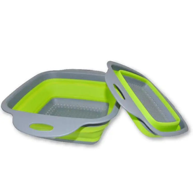 

1set Foldable Silicone Sieve Vegetable Wash Basket Colanders Basket Kitchen Strainer Tools Fruit Wash Basket Filter #A10