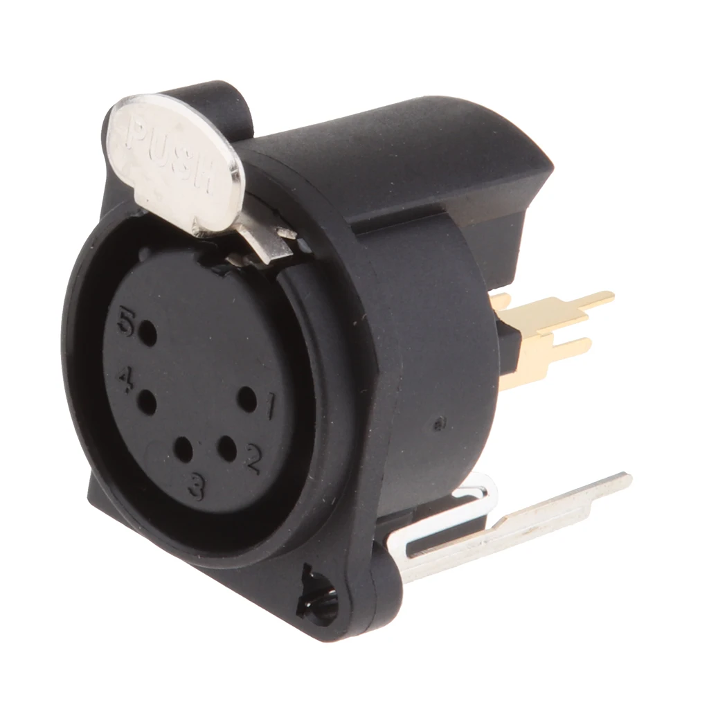 5 Pin Female XLR Chassis Mounted Socket Panel For DMX Intercom Headset  5Pin XLR Female Chassis PCB Panel Socket