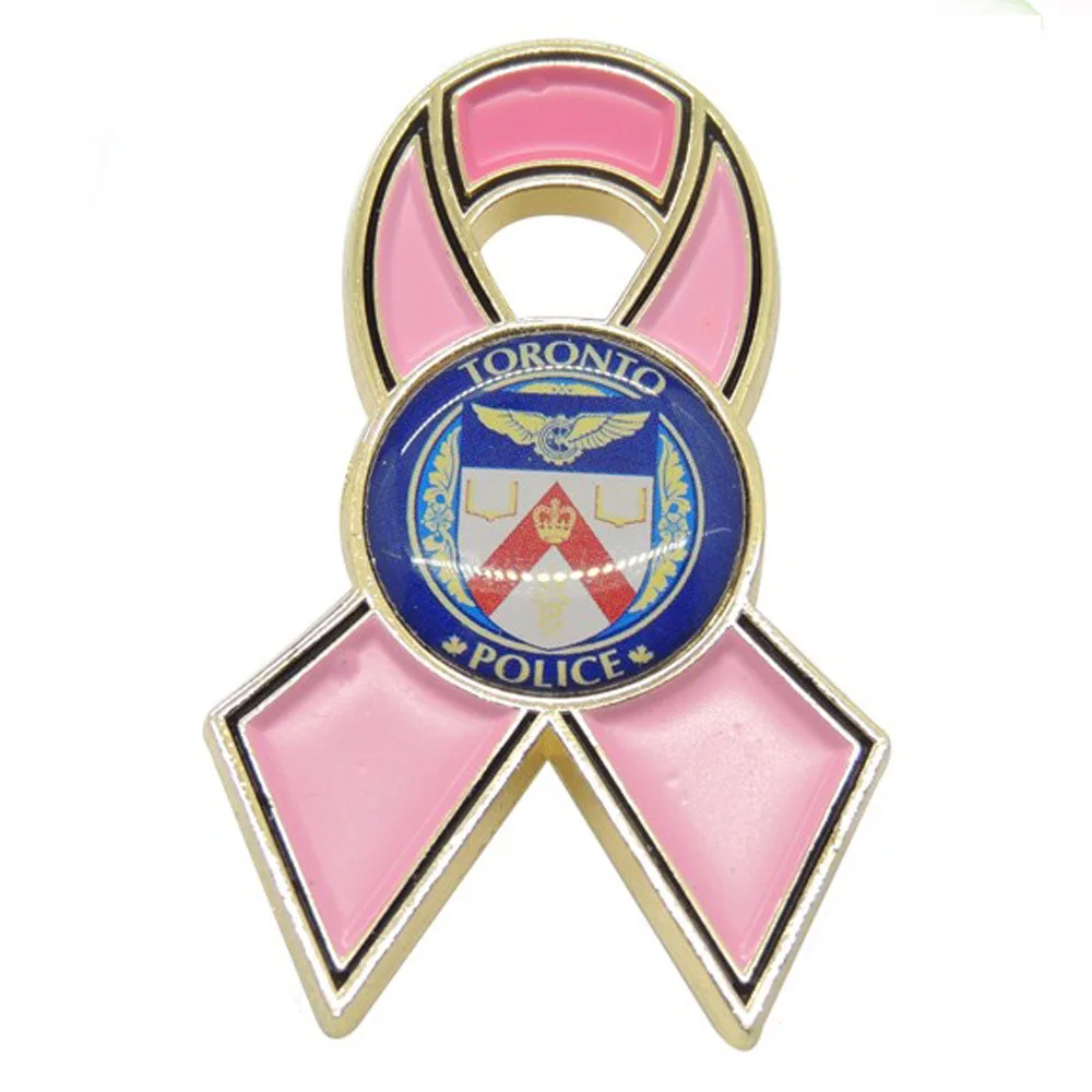 

Custom Metal Enamel Cancer Pink Ribbon Lapel Pin