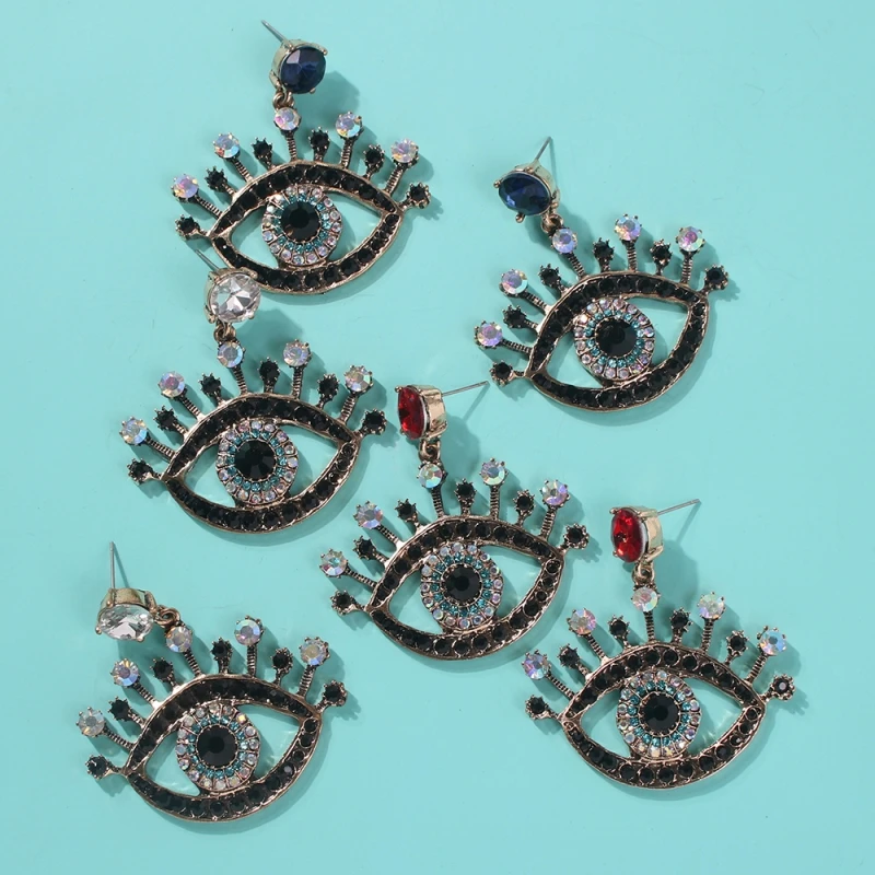 

Solememo Rhinestone Bohemian Mystery Eyes Drop Earrings For Women Wedding Party Gifts Ethnic Jewelry Accessories Wholesale E6358