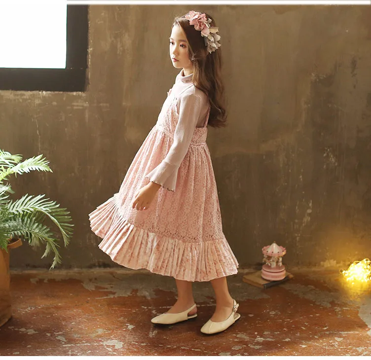 lace teenage girl party dress baby pink summer spring 2018 sleeveless elegant kids dresses for girls princess sundress clothing (7)