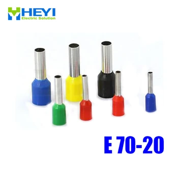 

Top quality 100pcs/lot E70-20 AWG#210 Tube Insulated End Terminals Copper Crimp Terminals