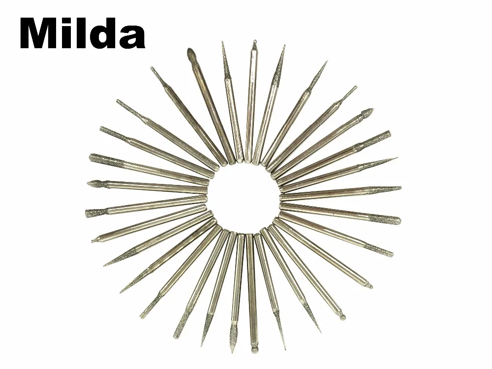 

30 pcs 3mm diamond burs dremel rotary tool sintered diamond burs Abrasive grinding head dremel accessories dremel diamond bits