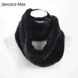 Jancoco Max S1593 Розничная/оптовая продажа толстый вязаный леди реального норки Мех животных шарф для женщин зимние средства ухода за кожей Шеи т