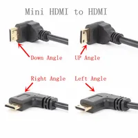 זווית ישרה HDMI Cable כדי מיקרו מיני מתאם נקבה HDMI 90 HDMI תואר זווית ישרה זכר ל 15 ס"מ חוט מאריך HDMI AF (2)