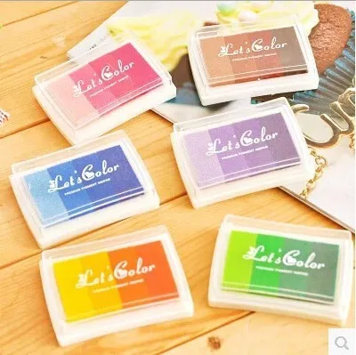 

1PCS 6 Color Homemade DIY Gradient Color ink Pad Multicolour Inkpad Stamp Decoration Fingerprint Scrapbooking Accessories