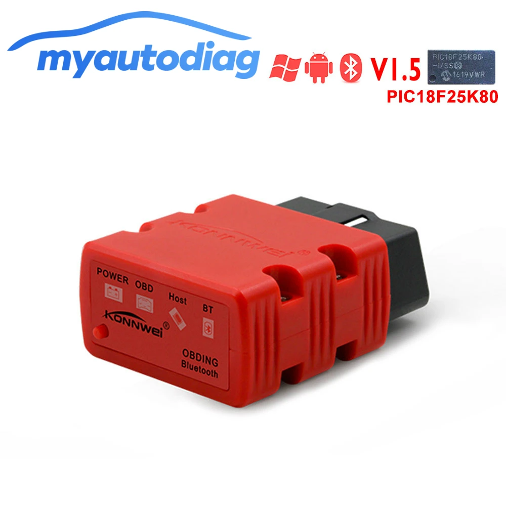 KONNWEI KW902 ELM327 V1.5 чип PIC18F25K80 Torque Scanmaster OBDII считыватель кодов Bluetooth мини OBD