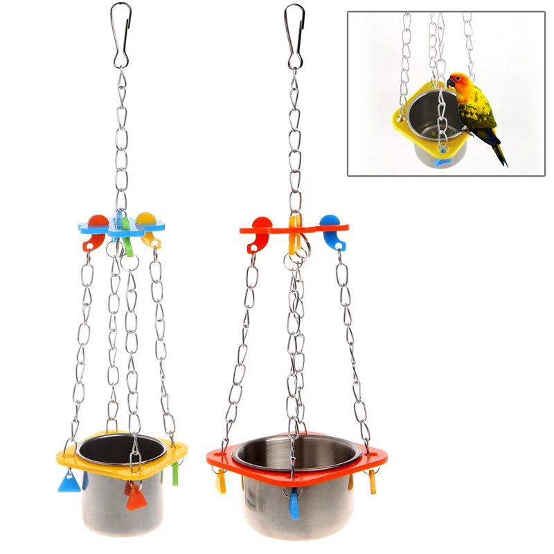 Птицы попугаи подвесная миска качель для птичьей клетки игрушки для длиннохвостый попугай Австралийский попугай Какаду