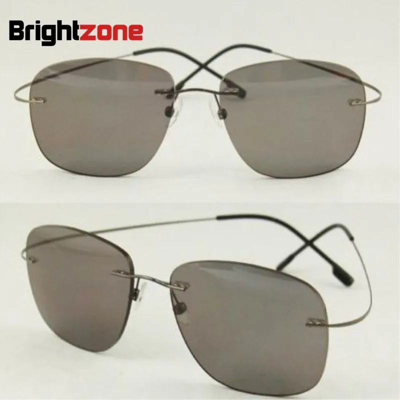 New Arrival Free Shipping 9 Colors Rimless Non-screw Memory Titanium Flexible Polarized Sunglasses Myopia Prescription Glasses | Аксессуары