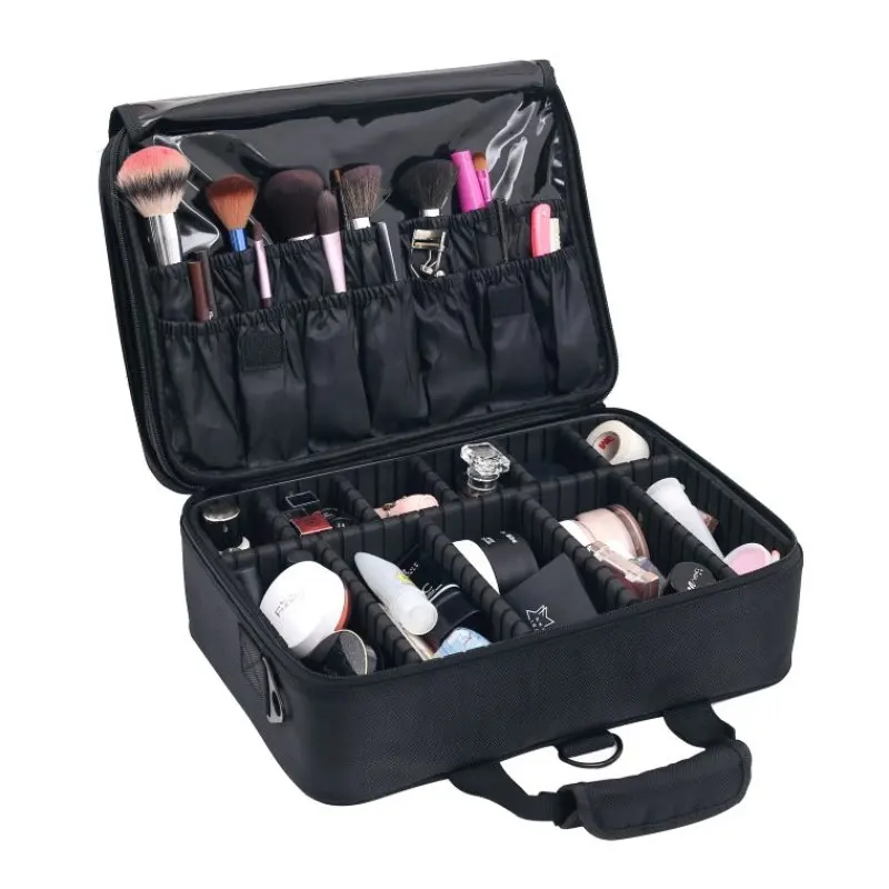 

Make up box suitcase women cosmetic case organizer handbag organizer cosmetic transparent Large volume of blush lipstick powder