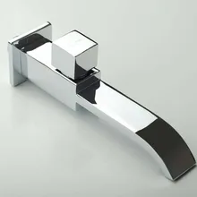 Квадратный настенный кран для кухни, ванной, раковины, раковины, швабры для бассейна, современный кран с одной ручкой, латунный хромированный кран, аксессуары