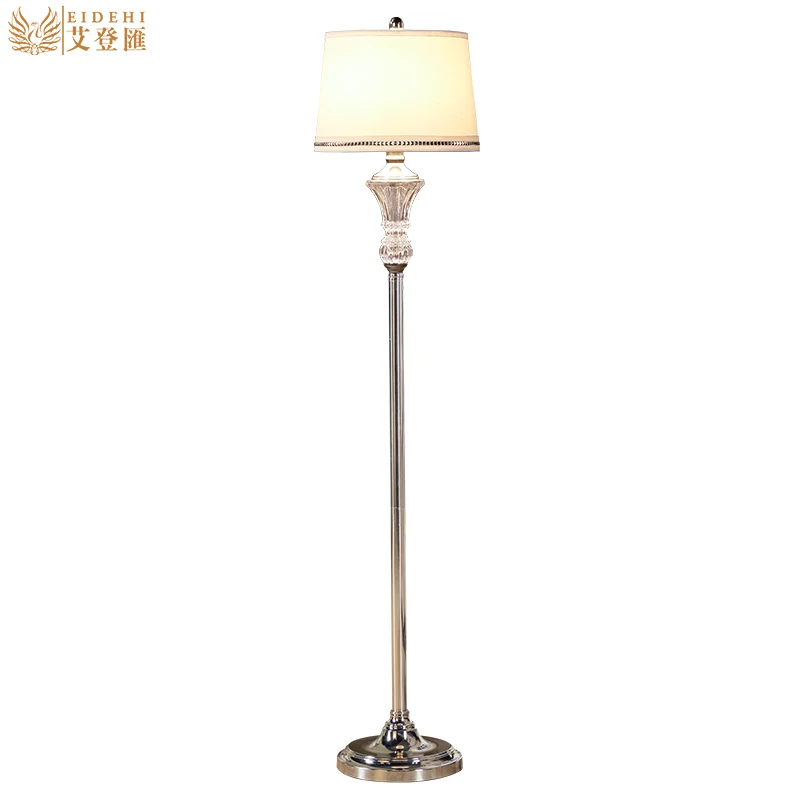 

Modern European Luxurious Carved K9 Crystal Fabric E27 Table Lamp For Living Room Bedroom H 158cm Ac 80-265v 2109