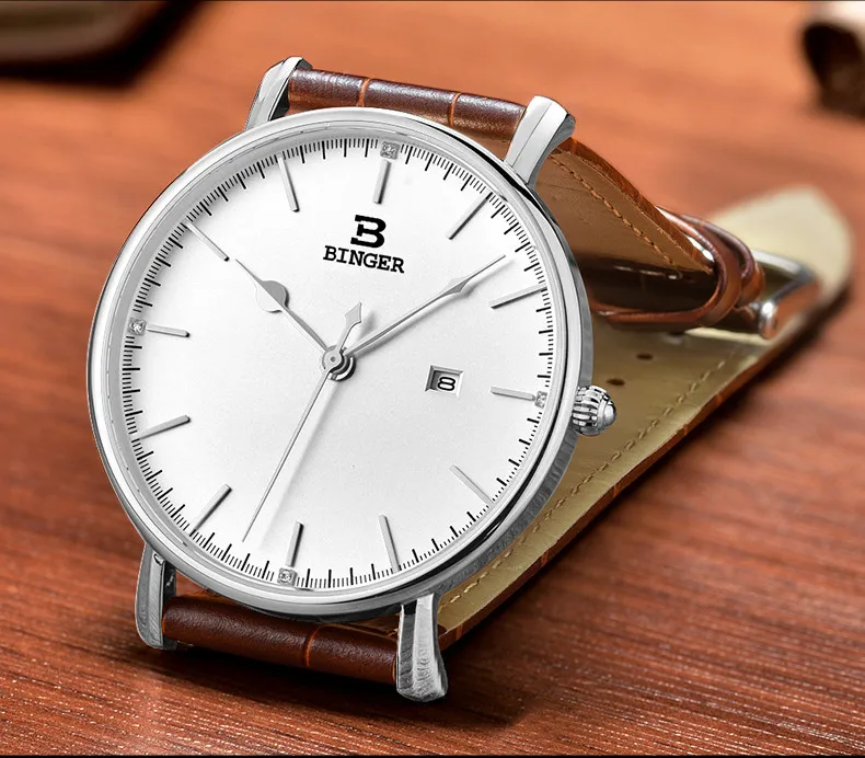 Классический английский ветер для мужчин Элегантный бизнес часы ультра-тонкий календарь для любимых наручные часы водонепроница из