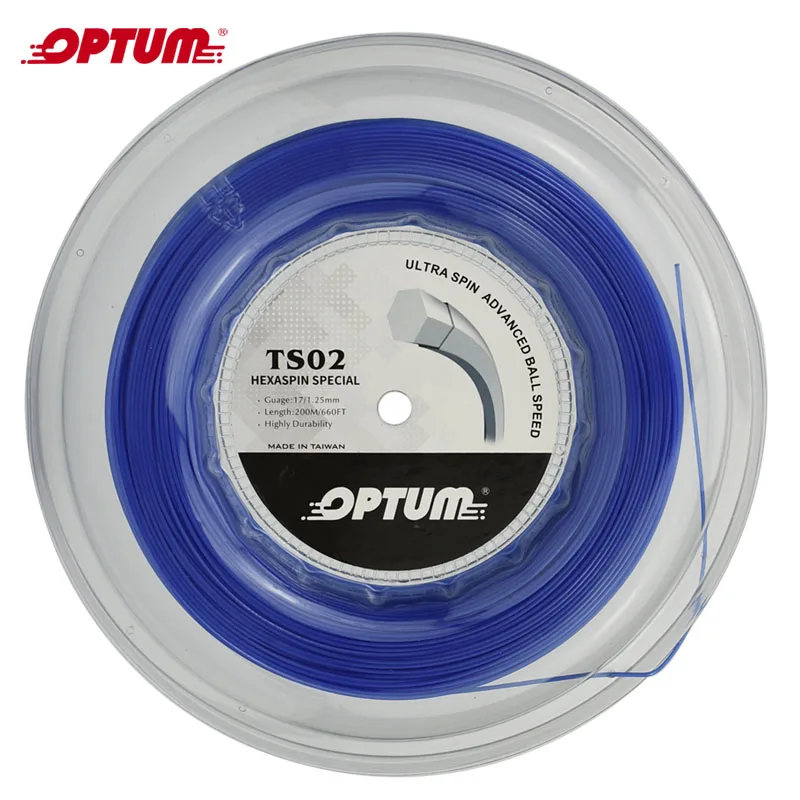 OPTUM гексамалин специальная 1,25 мм шестиугольная теннисная струна топ-спин полиэфирная ракетка струна твист прочная гимнастическая струна 200 м/катушка - Цвет: BLUE