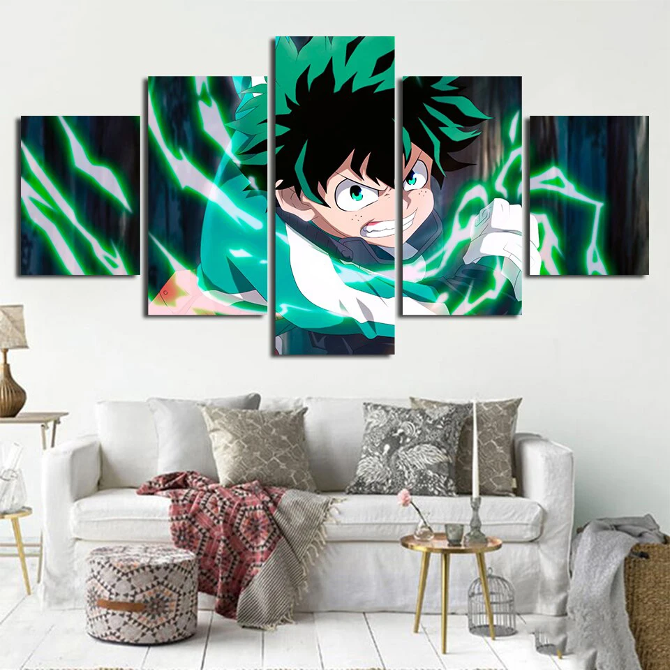 

Modular Prints Picture Home Decor 5 Piece My Hero Academy Character Killed King Paintings Canvas Poster Bedroom Wall Art Frame