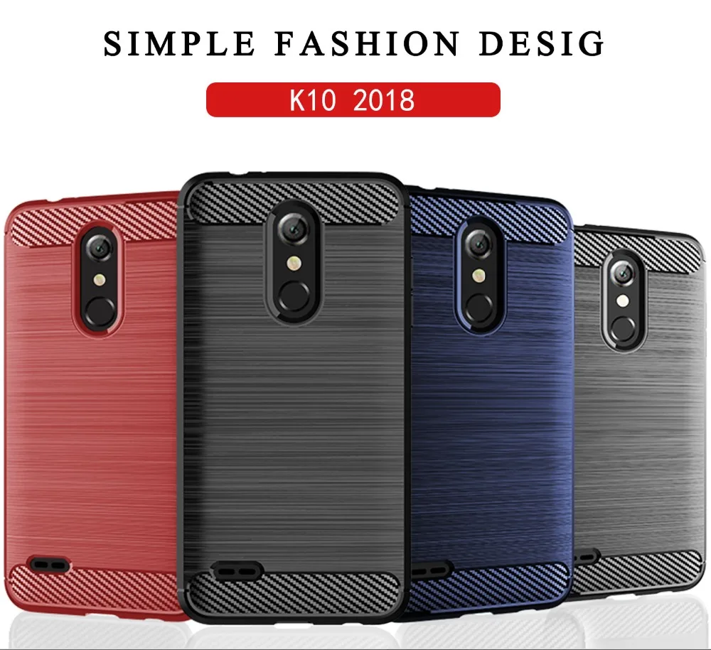 Чехол для LG K10 K11 X2 LV3 2018 из углеродного волокна текстурный кожаный чехол Aristo 2