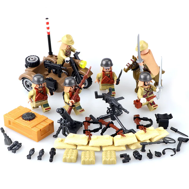 6pcs World War 2 Soviet army Army Soldiers Counterattack Building Blocks Militar