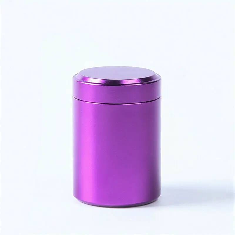 Герметичный контейнер с защитой от запаха, алюминиевый контейнер для трав, чайная банка, герметичная банка, красивая керамическая курительная трубка, измельчитель трав - Цвет: Фиолетовый