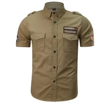 77City Killer Summer Men Shirt Cotton Military Shirt