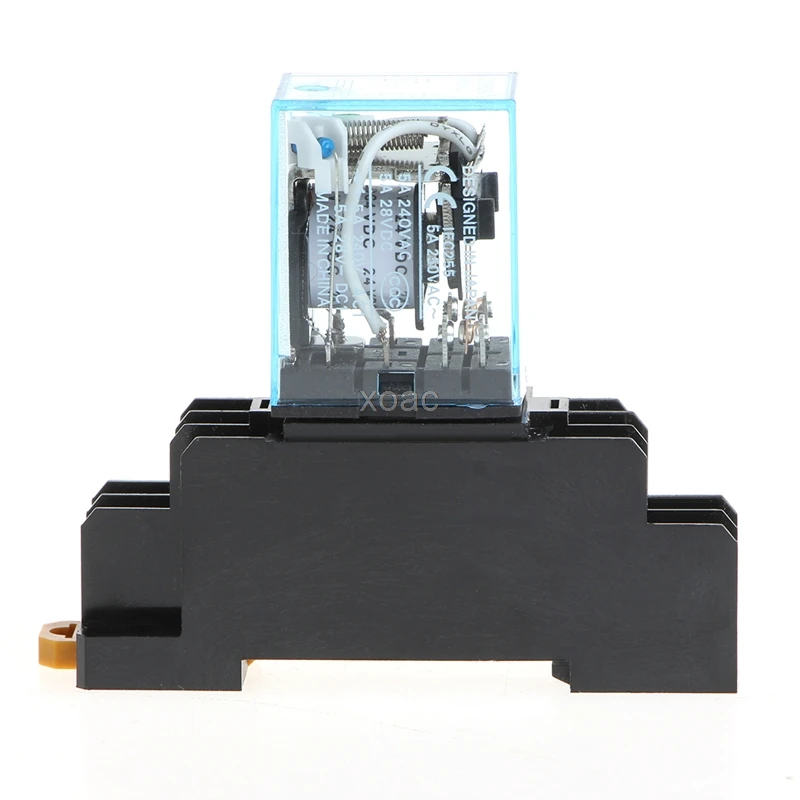 

8 Pin MY2NJ Relay 24 V DC Small Relay 5A DPDT Coil With Base Socket M09 dropship L29K