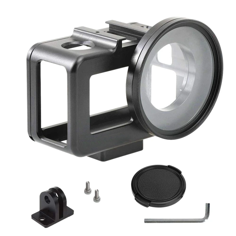Aluminum Alloy Housing Frame Case With Back Door For Dji Osmo Action Camera Protective Metal Side Open Shell 52Mm Uv Filt | Электроника