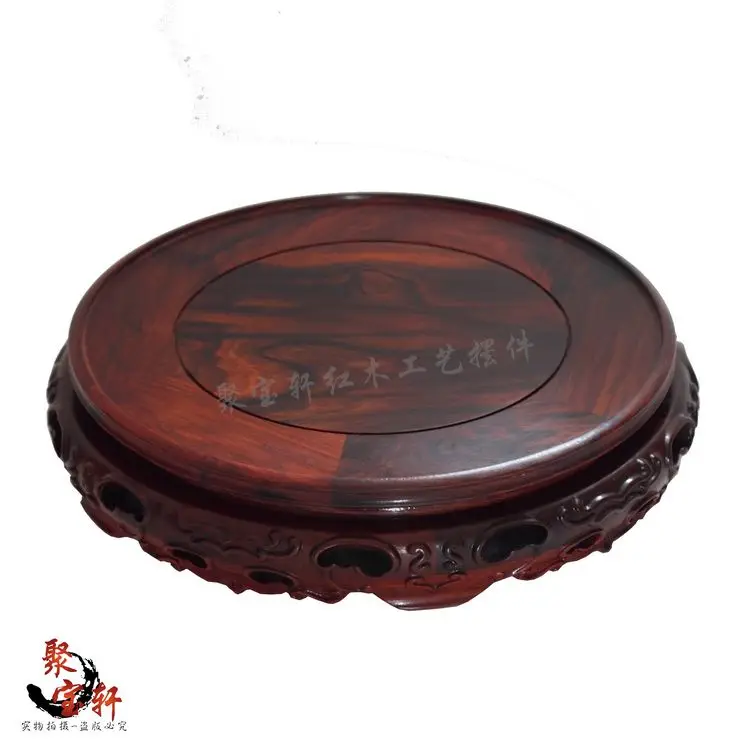 Rosewood are recommended handicraft stone Buddha statues carved mahogany base vase household furnishing articles