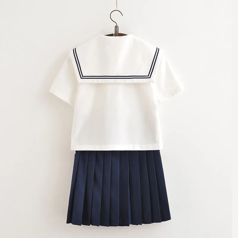 UPHYD Sakura Embroidery Anime School Girl Uniform S-XXL Japanese JK Uniform Sets Short Sleeve Summer High School Sailor Suits