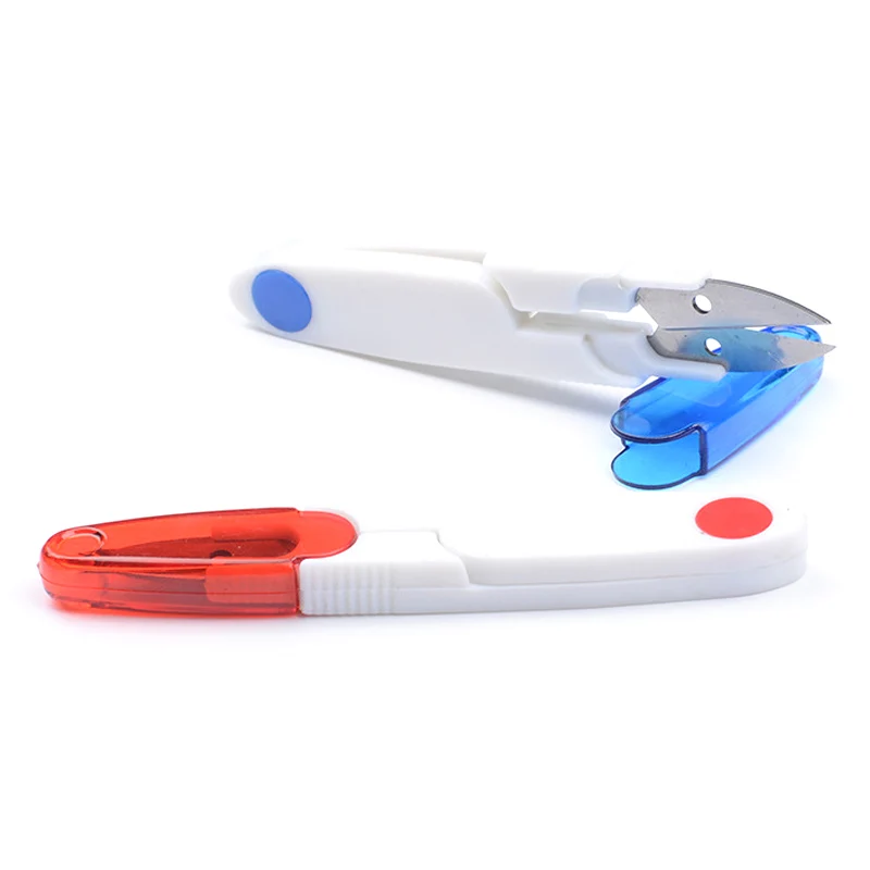 

Portable Yarn Scissors With Safety Lid Plastic Handle Tailors Embroidery Tool Sewing Thread Cutter Cross Stitch Scissors MF999