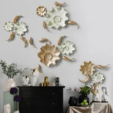 3 шт. 3D бежевый лист лотоса стены скульптура декоративные украшения для дома ТВ фон DIY Декор