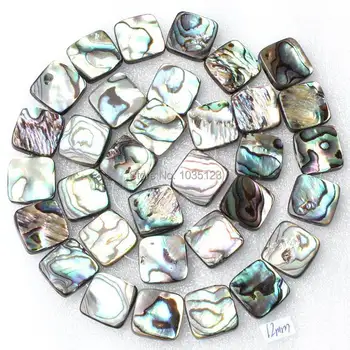 

High Quality 12mm Pretty Natural Abalone Shell MOP Square Shape Loose Beads Strand 15" DIY Creative Jewellery Making w1951