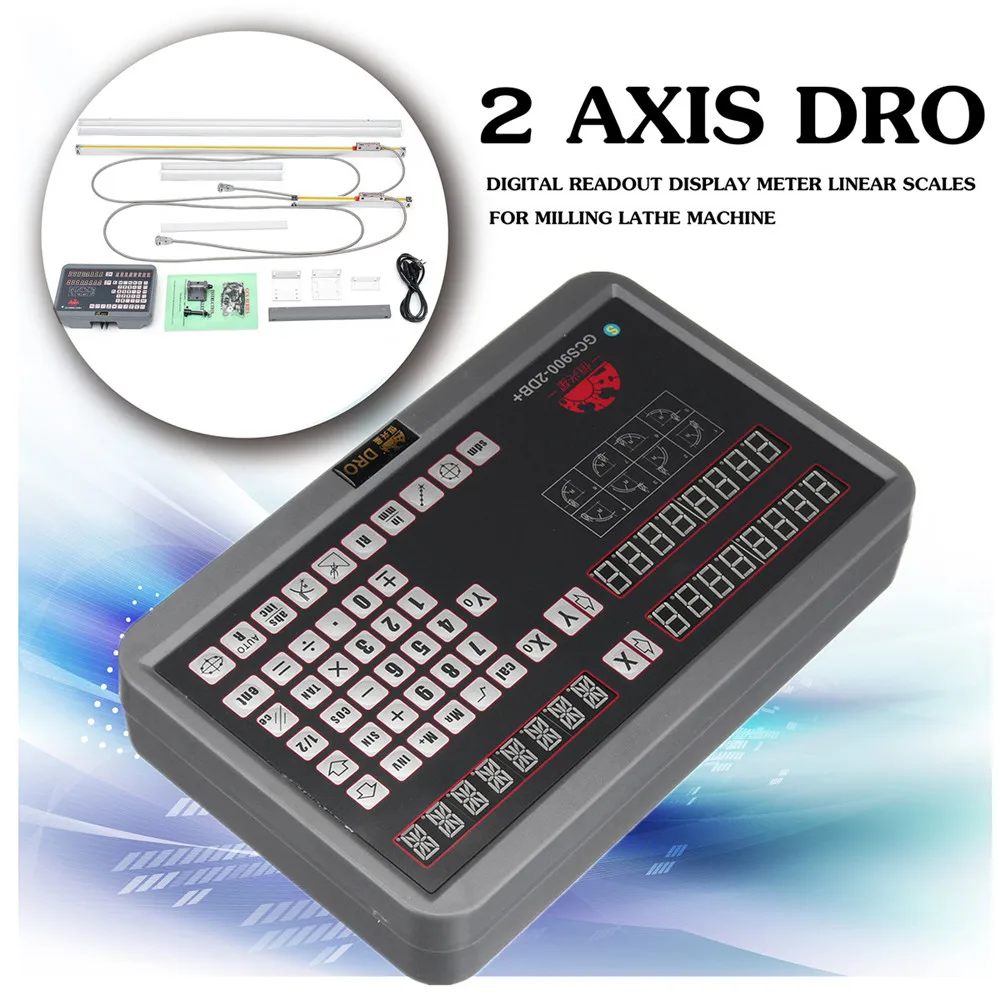 

2 Axis DRO Digital Readout Display Meter Kit EU Plug 8 Digits Display AC80~264V +-20% 50HZ~60HZ 12VA For Milling Lathe Machine