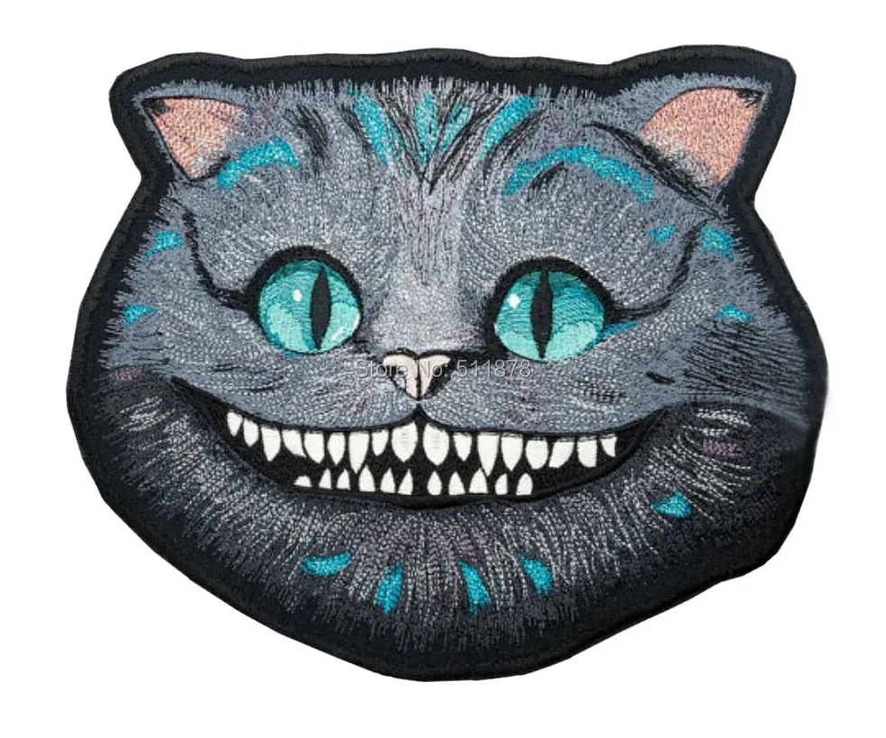 

10.8" Cheshire Cat Large Alice in the Wonderland patch tv Outlaw MC Embroidered Motorcycle Biker Vest Patch IRON ON Badge Jacket