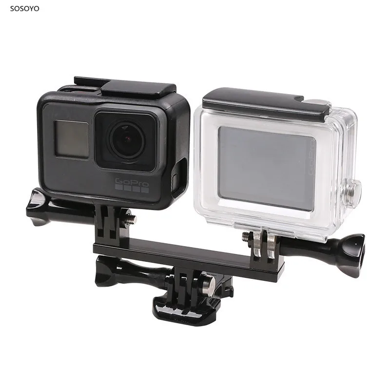 

Metal Double Dual Bracket Tripod Holder Handle with Screw Mount Adapter For Gopro Hero 7 6 5 4 3+ Xiaomi Yi Action Camera