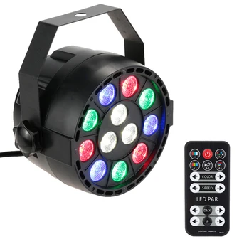

Lixada 15W 8 Channel AC 100-240V DMX-512 Strobe RGBW LED Stage PAR Light with Remote Controller for Party Disco Show