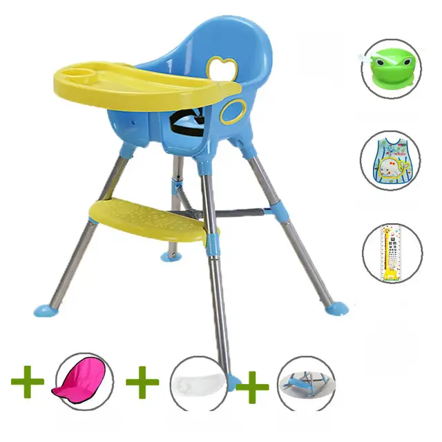 3 In 1 Baby High Chair Convertible Cradle Booster Seat Toddler