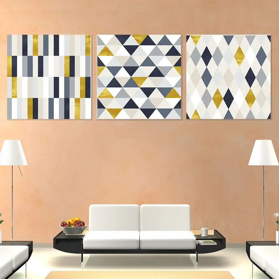 Color Collision Of Geometric Diagrams HD Print Canvas Paintings Wall Artwork Prints Picture Home Decor for Living Room | Дом и сад