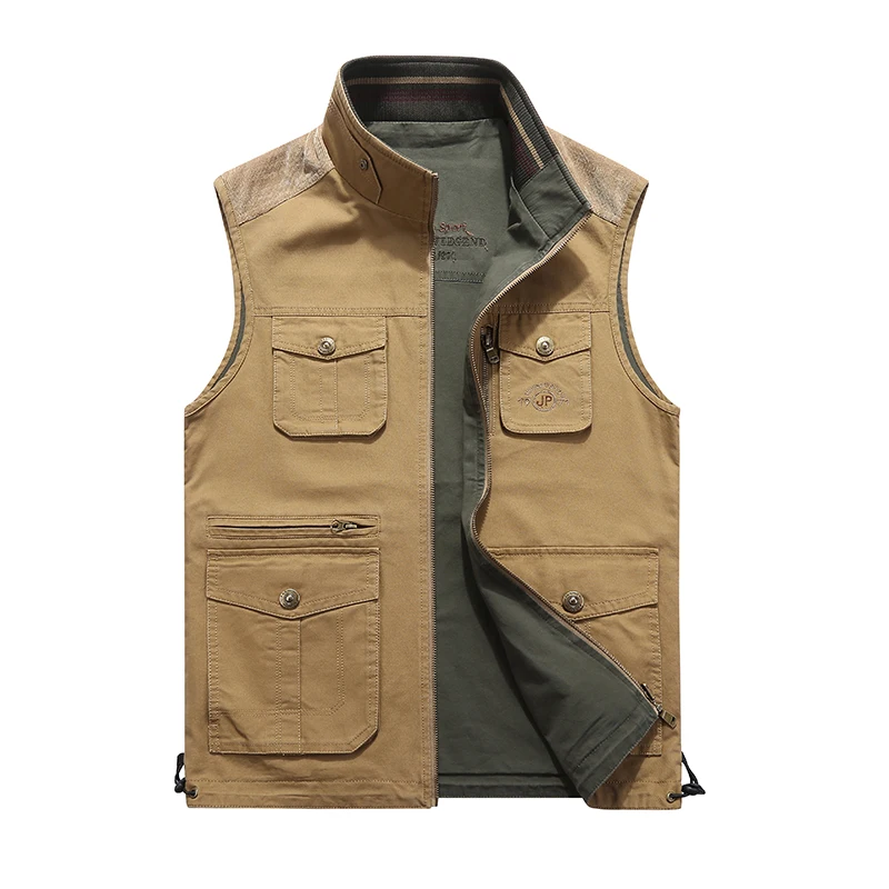 afs jeep military stand collar multi pocket Waistcoat cotton double sided vest field working tolling sleeveless outwear