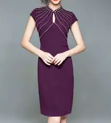 Новое поступление Для женщин платье с бусинами Мода Оболочка Сексуальная Мини-платья