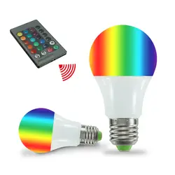 Mising E27 светодиодный лампы 5 Вт/10 Вт/20 Вт смена 16 цветов RGB светодиодный фонарь лампа с 24 клавишами дистанционного Управление AC85-265V